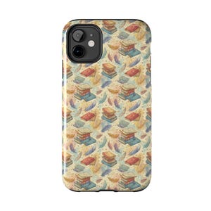 Custodia rigida per iPhone, stile bibliotecario e accogliente, custodia per telefono da libreria con tema letterario &quot;topo da biblioteca&quot;