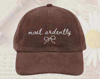 Most ardently hat Vintage bookish Embroidery Cap Pride and Prejudice Jane Austen merch bibliophile book club lover reading gift for her