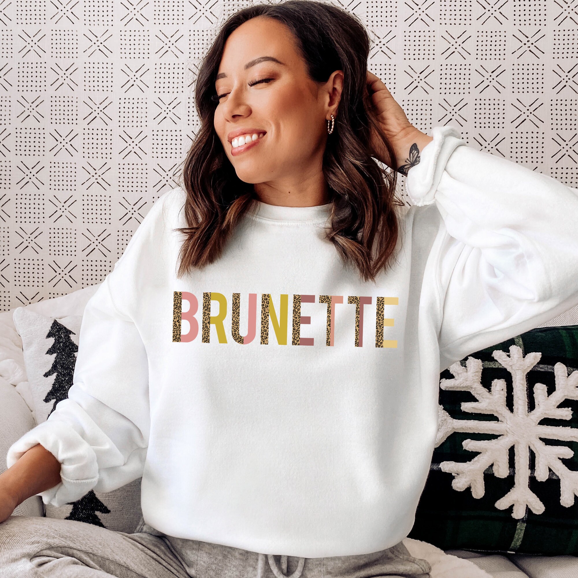 brunette leopard sweatshirt