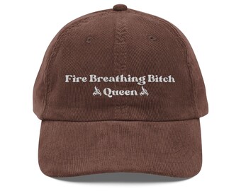 Fire Breathing Bitch Queen Terrasen hat Throne of glass Aelin Vintage bookish Embroidery Cap SJM LICENSED TOG merch sarah j maas gifts her