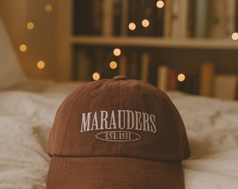 The Marauders Vintage Hat  Embroidered Mischief Managed  cap Moony Wizard Wizarding World Fan gift Bookish fantasy reader booktok merch