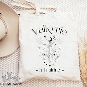 Valkyrie in training Cotton Canvas Tote Bag, ACOTAR Sarah J Maas SJM merch Nesta Archeron Lady Death Night Court Bookish Booktok gift