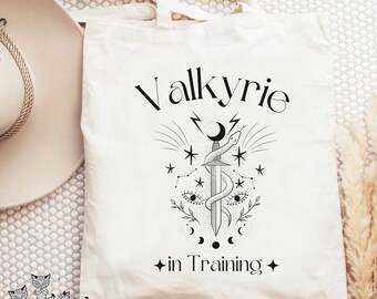 Valkyrie in training Cotton Canvas Tote Bag, ACOTAR Sarah J Maas SJM merch Nesta Archeron Lady Death Night Court Bookish Booktok gift