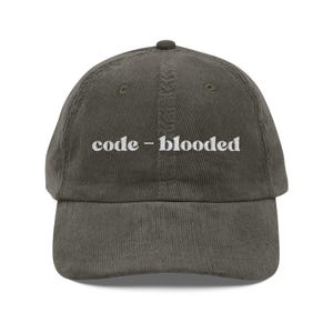 Code-Blooded Geschenk-Hut, Bestickte Programmierer-Cord-Kappe, Debug-Deploy-Repeat-Dev-Vibes, Software-Ingenieur-Hut Bild 2
