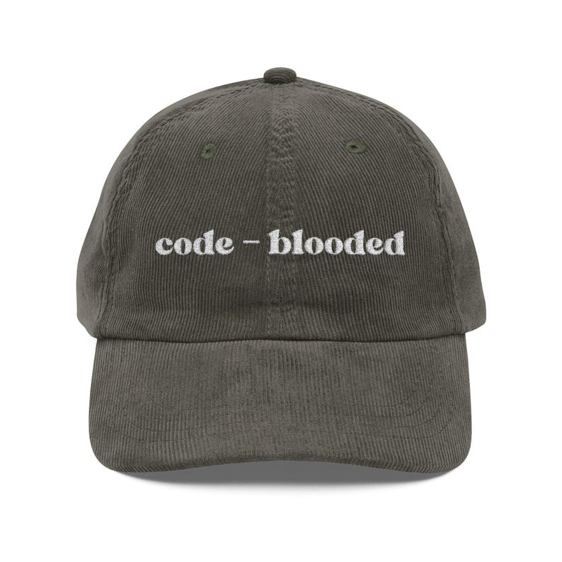 Code-Blooded Geschenk-Hut, Bestickte Programmierer-Cord-Kappe, Debug-Deploy-Repeat-Dev-Vibes, Software-Ingenieur-Hut Bild 2
