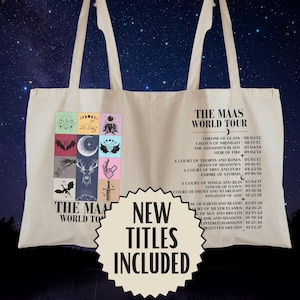The Maas World Tour tote bag Romantasy merch Cotton Canvas Tote, Bookish book lover  merch, Book club tote