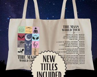The Maas World Tour tote bag Romantasy merch Cotton Canvas Tote, Bookish book lover  merch, Book club tote