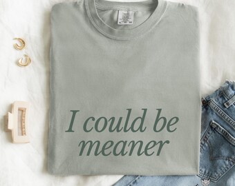 I Could Be Meaner shirt funny meme Comfort Colors tee sarcastic t-shirt sassy humorous gift for her sarcasm tshirt for women mothers day
