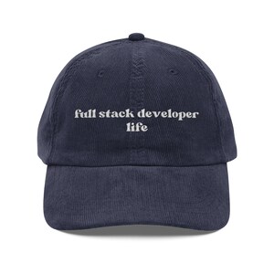 Full Stack Developer Life Full Stack Developer Gift Corduroy Hat for Software Engineer Coders image 3