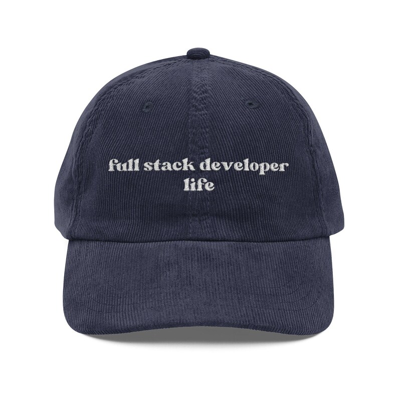 Full Stack Developer Life Full Stack Developer Gift Corduroy Hat for Software Engineer Coders image 3