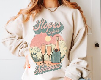 Vintage retro Apres Ski sweatshirt, Ski club sweater, Girls ski trip gift, Christmas skiing shirt,  Ski Bachelorette Cabin Birthday party
