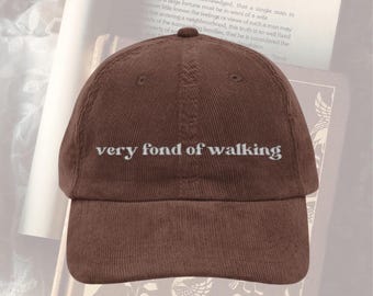 Very Fond of Walking hat Vintage bookish Embroidery Cap Pride & Prejudice Jane Austen merch book club lover reading librarian gift for her