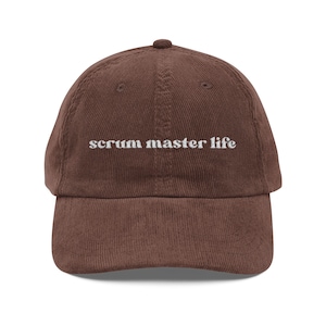 Scrum Master Life Corduroy Hat Agile Leader Embroidered Cap for Women Project Management Gift Office Work Outfit USA Made