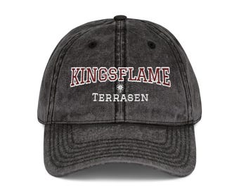 Kingsflame Throne of glass hat Fireheart Vintage Embroidery Cap SJM LICENSED TOG Merch Sarah J Maas gifts Bookish dad hat to whatever end