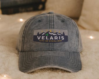 Velaris City of Starlight ACOTAR hat The Night Court Bat Boys Vintage Embroidery Cap SJM LICENSED Merch Sarah J Maas gift Bookish dad hat