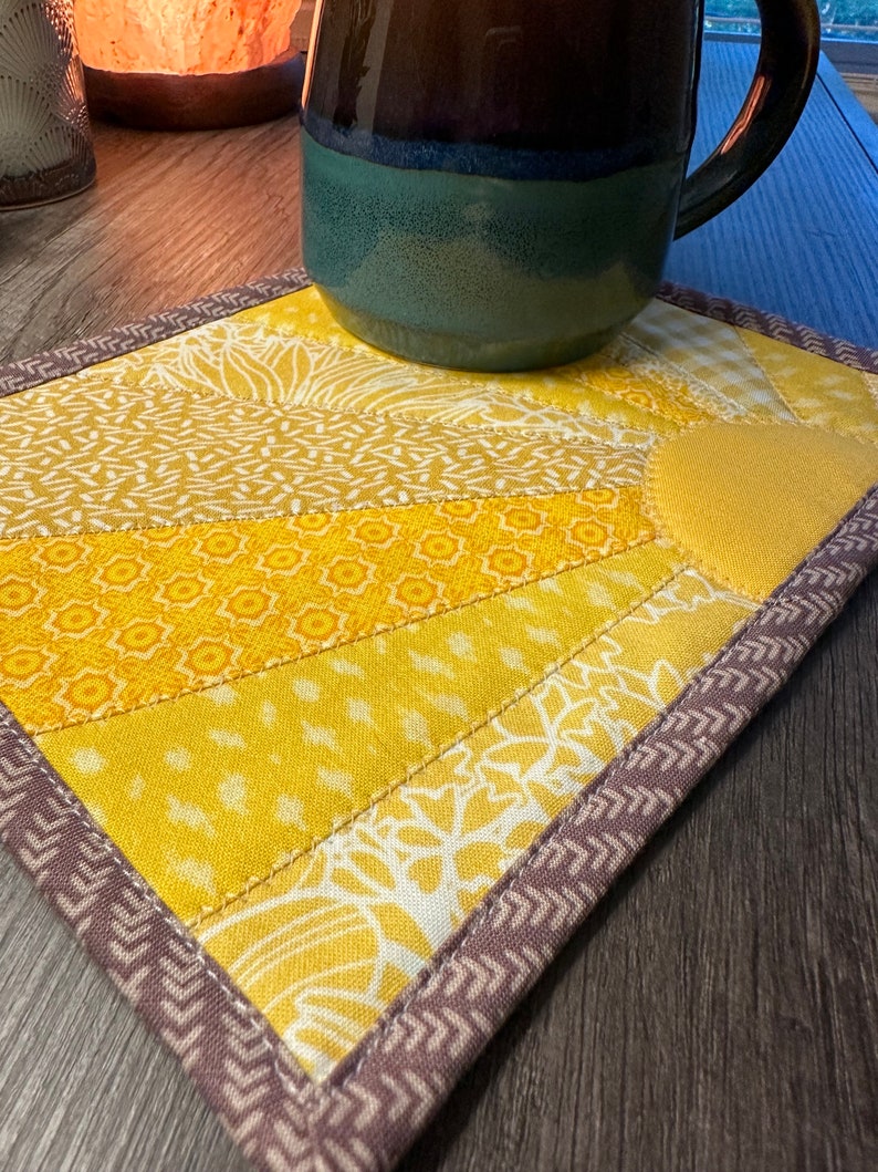 Mug Rug Plant Mat Mug Mat Snack Mat Mug Rug Quilted Coffee Mug Rug