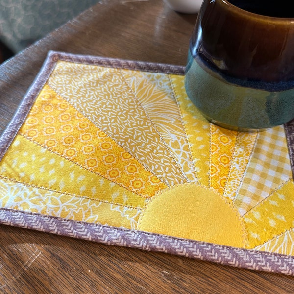 Mug Rug | Plant Mat | Mug Mat | Snack Mat | Mug Rug Quilted | Coffee Mug Rug | Plant Coaster | Mug Rug Coaster | House Plant Coaster | Quilt