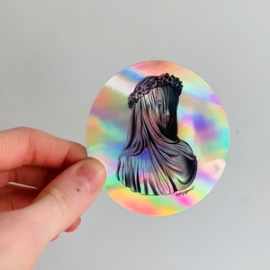 Holografisk vattentät vinylklistermärke historisk konstillustration - Stocking Stuffers bild 2
