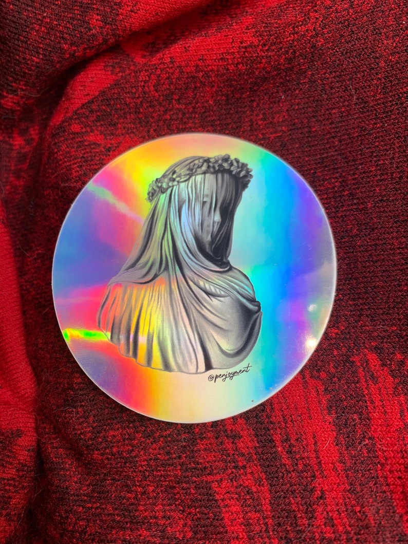 Holografisk vattentät vinylklistermärke historisk konstillustration - Stocking Stuffers bild 3