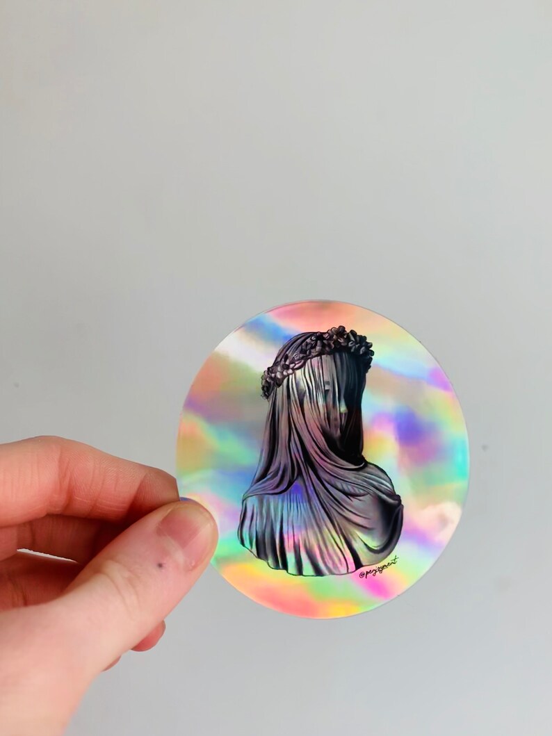 Holografisk vattentät vinylklistermärke historisk konstillustration - Stocking Stuffers bild 2