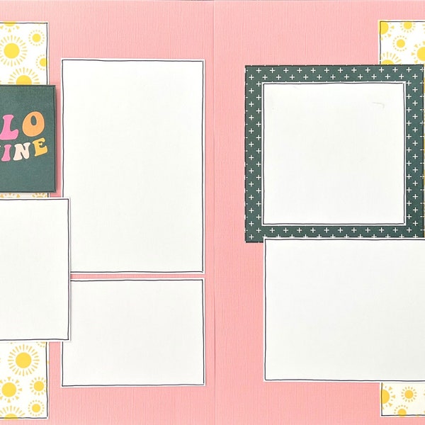 Hello Sunshine 12x12 Scrapbook Page Kit Quick & Easy Simple Stories Layout 2 Page Scrapbook Layout