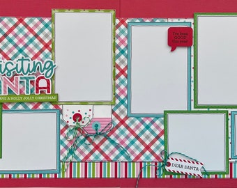 Visiting Santa 12x12 Scrapbook Page Kit Doodlebug Christmas Holiday Layout Family 2 Page Scrapbook Layout