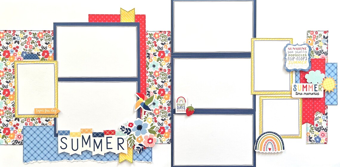 Summer 12x12 Scrapbook Page Kit Vacation Pool Swimming Beach 2-page ...