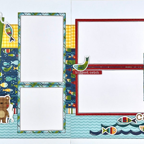 Catch of the Day 12x12 Scrapbook Layout Page Kit