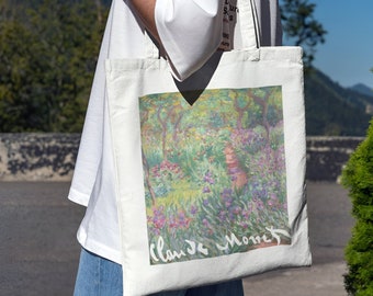 Claude Monet Canvas Tote Bag - 'The Artist's Garden at Giverny' - 100% Cotton Shopping Bag