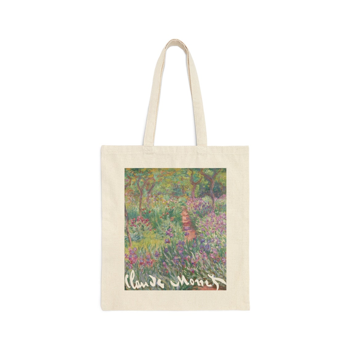 Monet Sunf Tote Bag - Natural Canvas Reusable Shopping Bag, CafePress Design - View #10