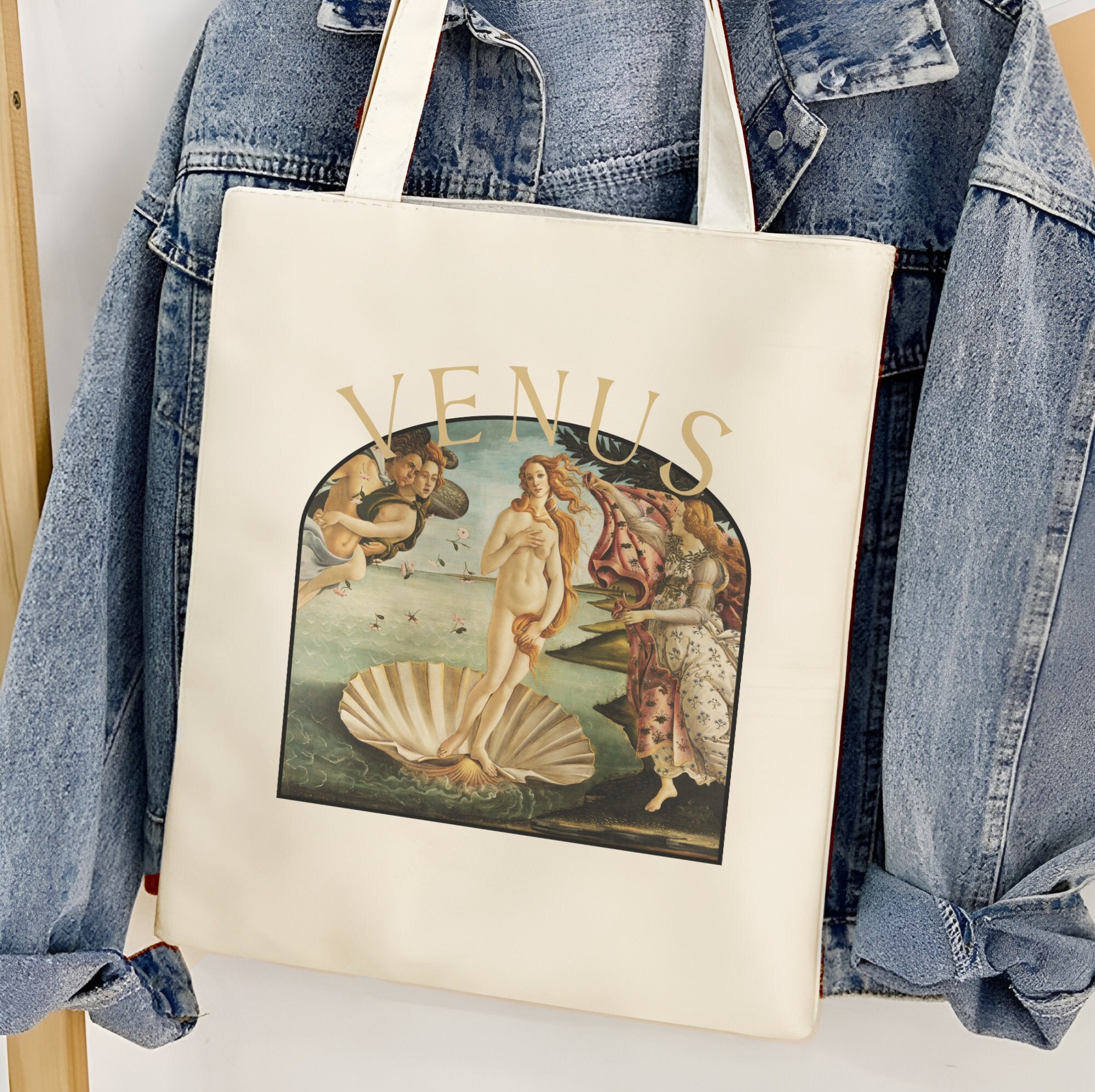 The Birth of Venus Cotton Canvas Tote Bag | Renaissance Painting ...