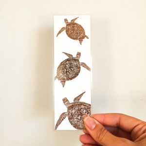 Turtle Bookmark, Turtle Foil Print, Gold Foil Bookmark, Bookworm, Gifts ...