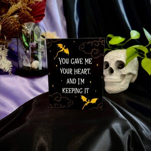 You Gave Me Your Heart Karte, Bücherwurm Valentinstagskarte, Drachenkarte, Drachen-Valentinstagskarte