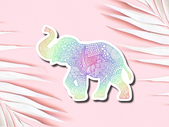 Elephant Sticker Cute Elephant Art Laptop Decal Vinyl | Etsy