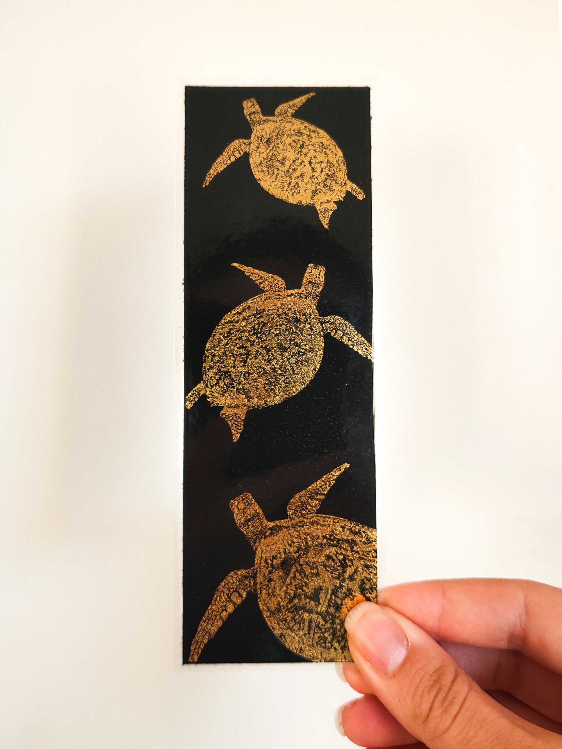 Turtle Bookmark Turtle Foil Print Gold Foil Bookmark - Etsy Australia