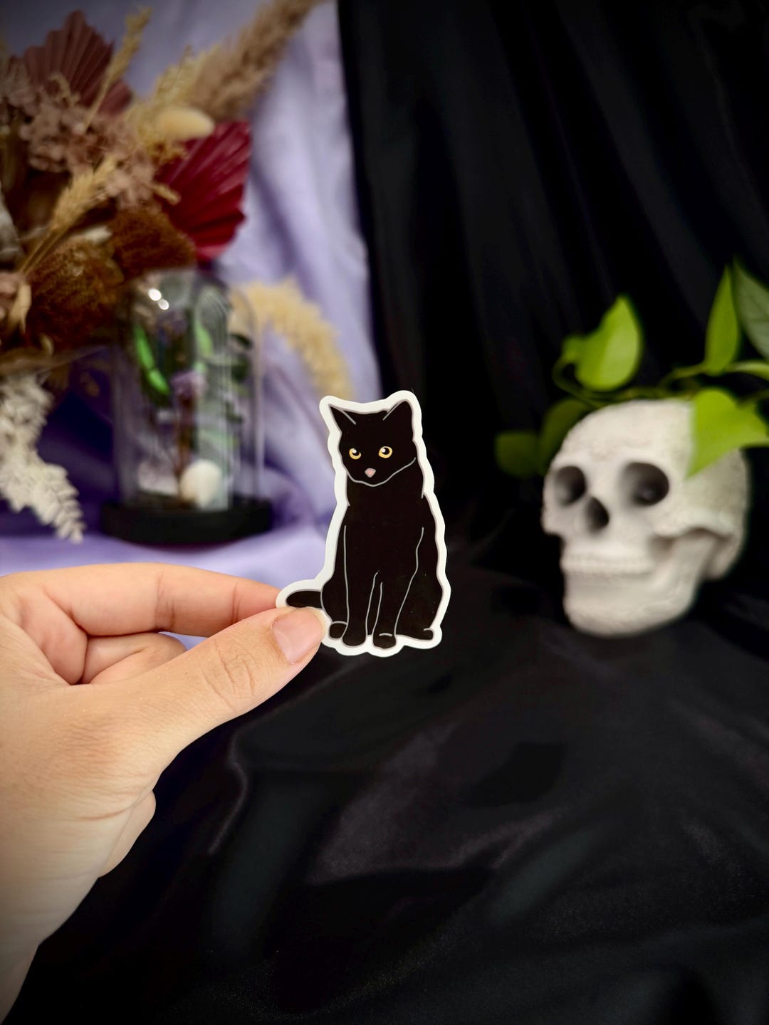 Black Cat Vinyl Sticker, Waterproof Laptop Decal - Etsy