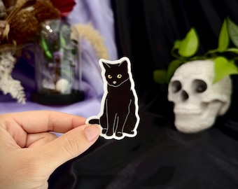Black Cat Vinyl Sticker, Waterproof Laptop Decal