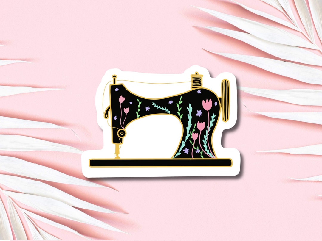 Sewing Machine Sticker Sewing Sticker Floral Sticker Laptop Etsy