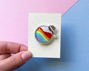 Pride Rainbow Pin, Pride Acrylic Pin, LGBTQ Pin Badge, Gay Pride Pin, Equality Accessories, Acrylic Pin Badge