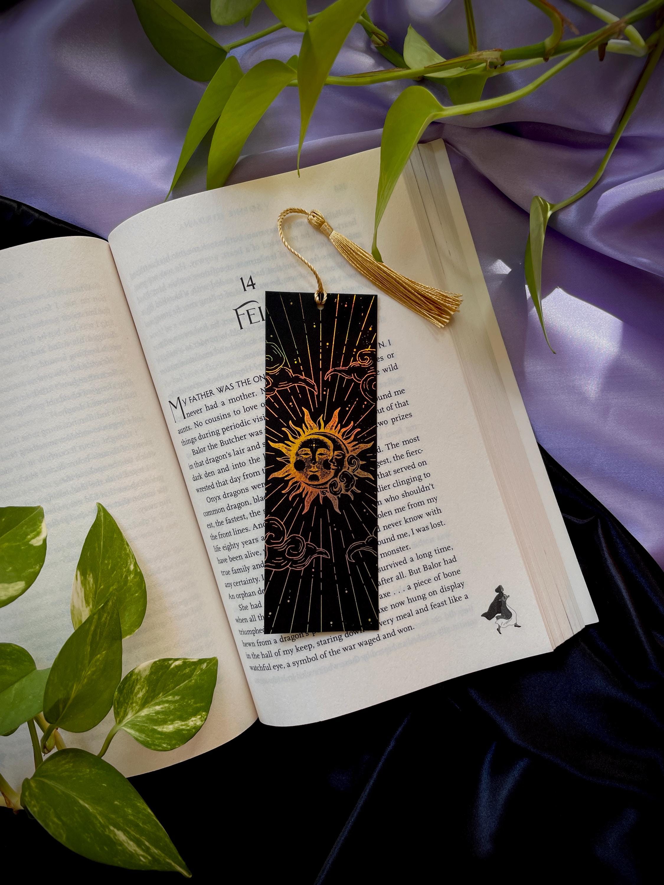 Sun and Moon Bookmark, Gold Foil Bookmark, Celestial Bookmark, Booktook Bookmark, Bookish Gift