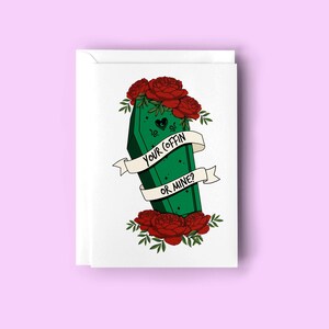 Tu ataúd o el mío: tarjeta de San Valentín, tarjeta de San Valentín alternativa, tarjetas de amor, tarjeta de felicitación gótica, tarjeta de felicitación alternativa