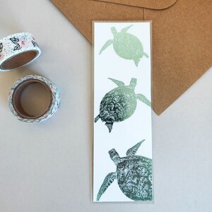 Turtle Bookmark, Turtle Foil Print, Gold Foil Bookmark, Bookworm, Gifts ...