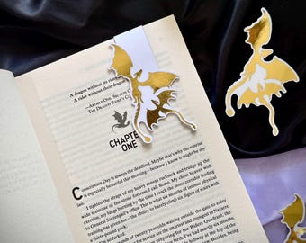 Dragon Magnetic Bookmark, Dragon Rider Magnetic Bookmark, Gold Foul Bookmark, Bookish Gifts, Booktok Bookmark