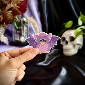 Naklejka Furbat, Naklejka Spooky Bat, Naklejka Holograficzna, Naklejka Nostalgia Lat 90., Naklejki Wodoodporne, Naklejki Na Laptopa, Naklejki Spooky