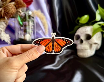 Adhesivo de mariposa monarca, calcomanía de vinilo impermeable