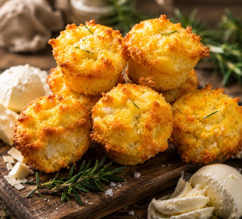 Keto Cheesy Garlic Herb Bread Muffins | 4.3g Net Carbs | 6-Pack | Gluten Free | Diabetic Friendly image 6