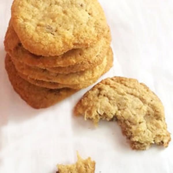 Keto pecan coconut cookies a healthy low carb treat, sugar-free, diabetic friendly, 2.1g net carbs per cookie