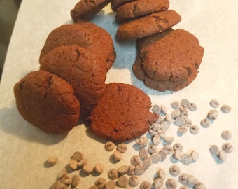 Biscoito brownie de chocolate duplo Keto, 1,3 g de carboidratos líquidos por biscoito, sem açúcar, adequado para diabéticos, baixo teor de carboidratos, sem glúten