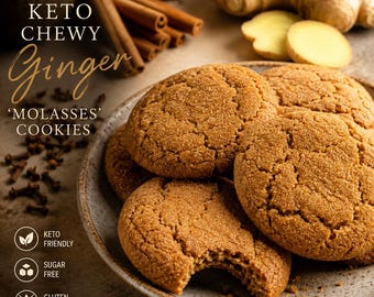 Keto Chewy Ginger Spice Cookies | Low Carb Sugar-Free Molasses Style Cookies | 1.9g Net Carbs | Diabetic Friendly | Gluten Free