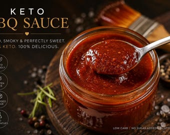 Keto BBQ Sauce – Sugar Free, 1g Net Carbs per 2 Tbsp | Low Carb, Diabetic Friendly, Tangy & Bold Flavor | Small Batch, 8oz Bottle